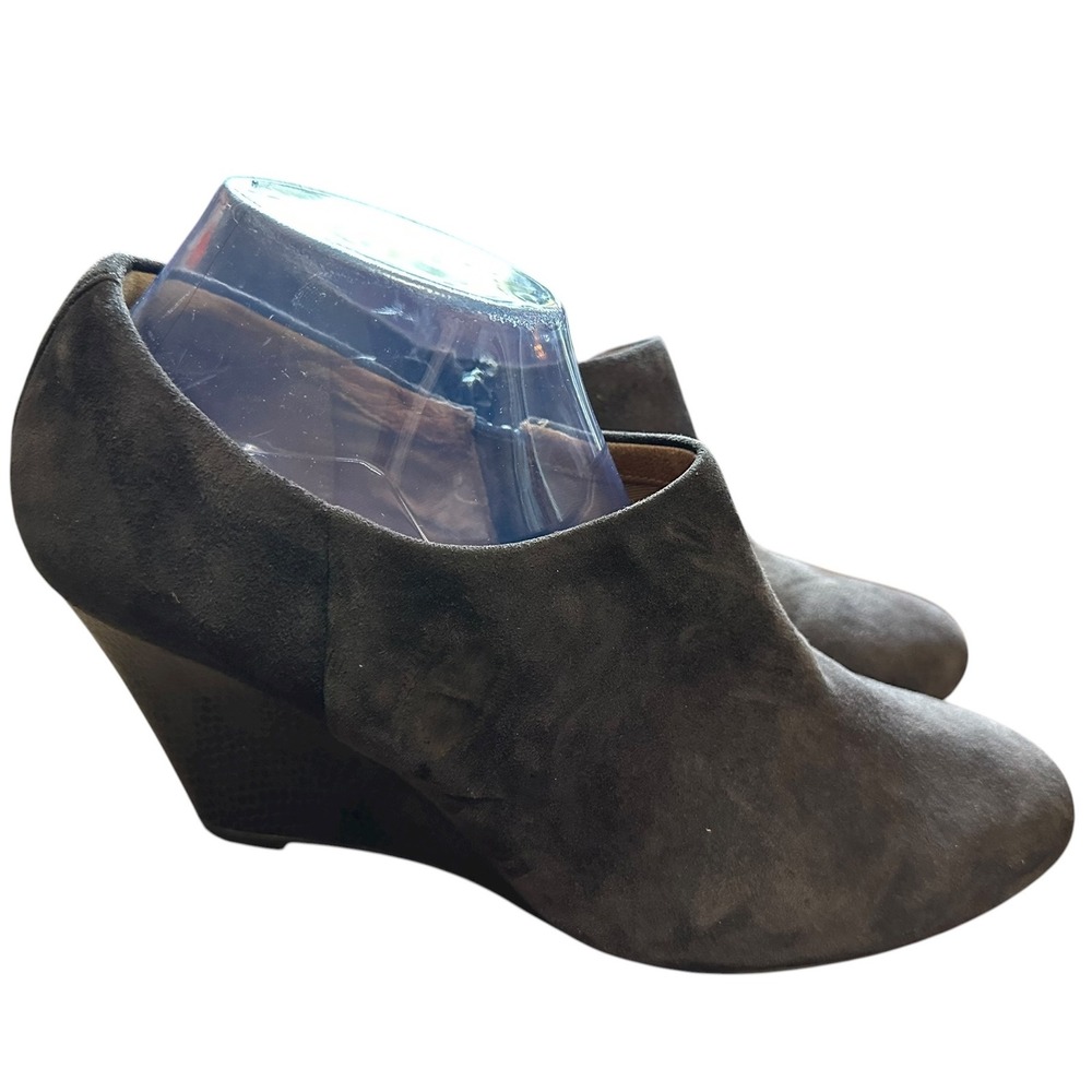 Womens Suede Wedge Heel Booties Ankle Boots Comfy Casual‎ Shoes size 9.5